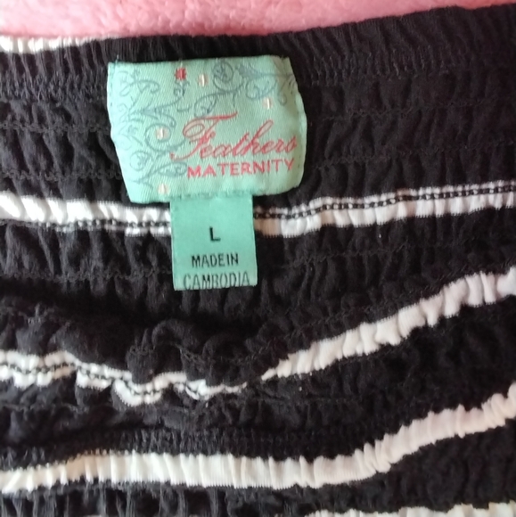 Strapless black and white striped maxi dress size L - Picture 2 of 2